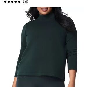 SPANX Black Mock Neck Long Sleeve Top